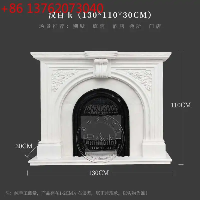 Marble fireplace European carved fireplace villa living room