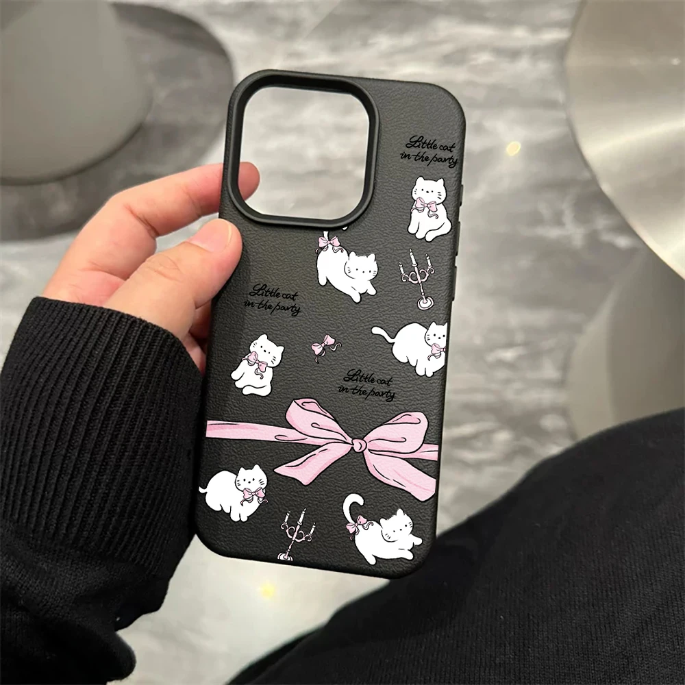 Schleifenkatt-Handyhülle für iPhone 17 16 15 14 13 12 11 Pro Max 16 15 14 Plus 17 16 15 14 13 12 11 Pro 17Air Silikon-Matt-Cover – Detail 8