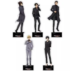 Game Levi Ackerman Mikasa Eren Yeager Hanji Zoe Acrylic Stand Doll Anime Figure Model Plate Cosplay Toy for Gift