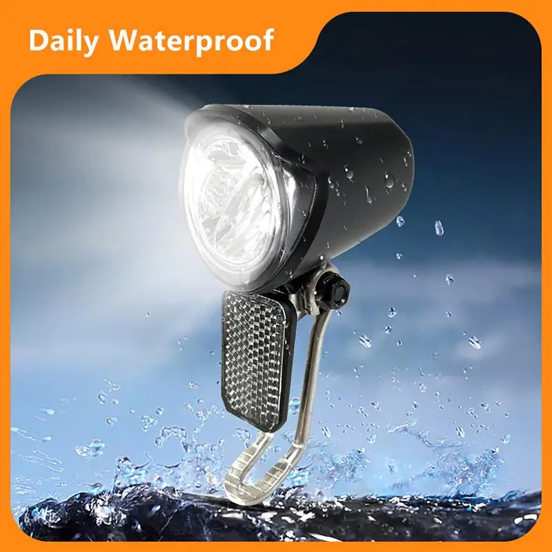 Electric Bicycle LED Headlight 6V-60V Black Waterproof ABS for Night Cycling and Safety Monitoring 1pcs