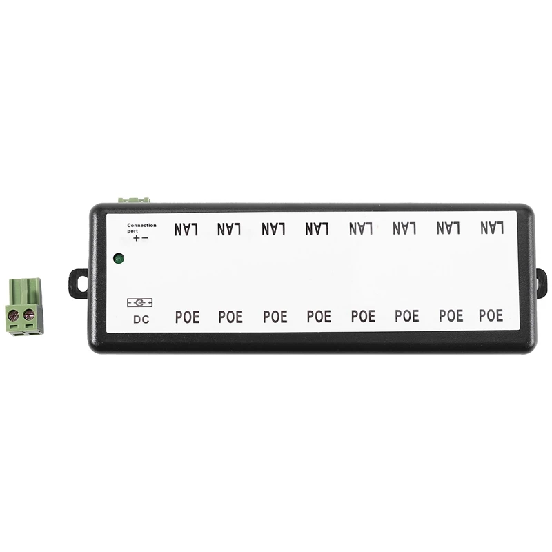 8-Port-PoE-Injektor PoE-Splitter für CCTV-Netzwerk PoE-Kamera Power Over Ethernet Ieee802.3Af