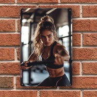 Inspirational Female Athlete Metal Tin Sign - Motivational Gym & Home Decor Wall Art, Pre-Drilled Holes, es Iron Workout Decora