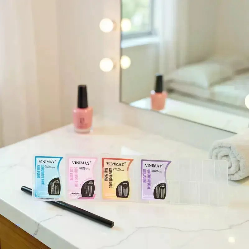 240 قطعة ساندويتش أشكال أظافر مزدوجة 15 حجم ملحقات-شكال مزدوجة قالب سفلي طويل نعش اللوز مسمار الفن أشكال مانيكير أداة #2