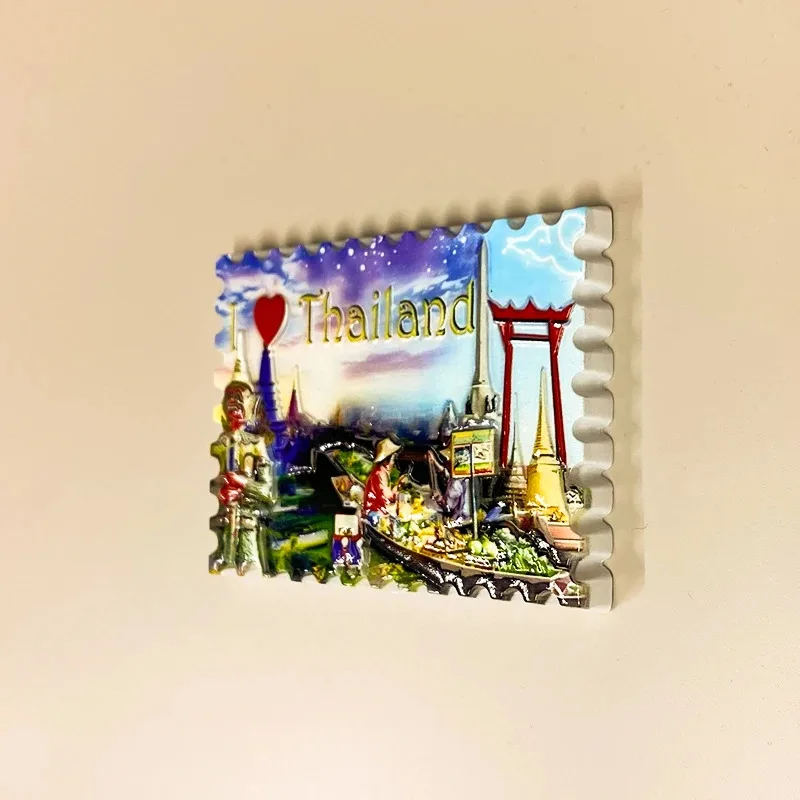 1pc, 3D Resin Magnetic Refrigerator Bangkok Chao Phraya River Refrigerator Magnetic Poster Thailand Travel Souvenir Home Dec