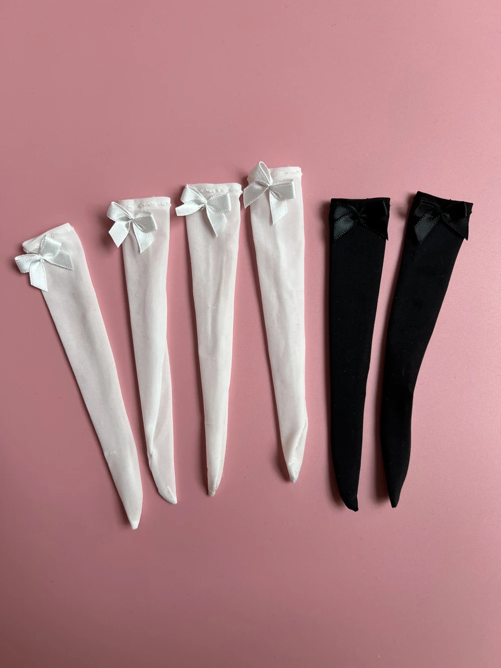 

TT0413 1/6 масштабная женская одежда для кукол, высокие чулки с бантом, белые, черные ультратонкие носки, подходят для фигурки TBLeague JIAOU DOLL