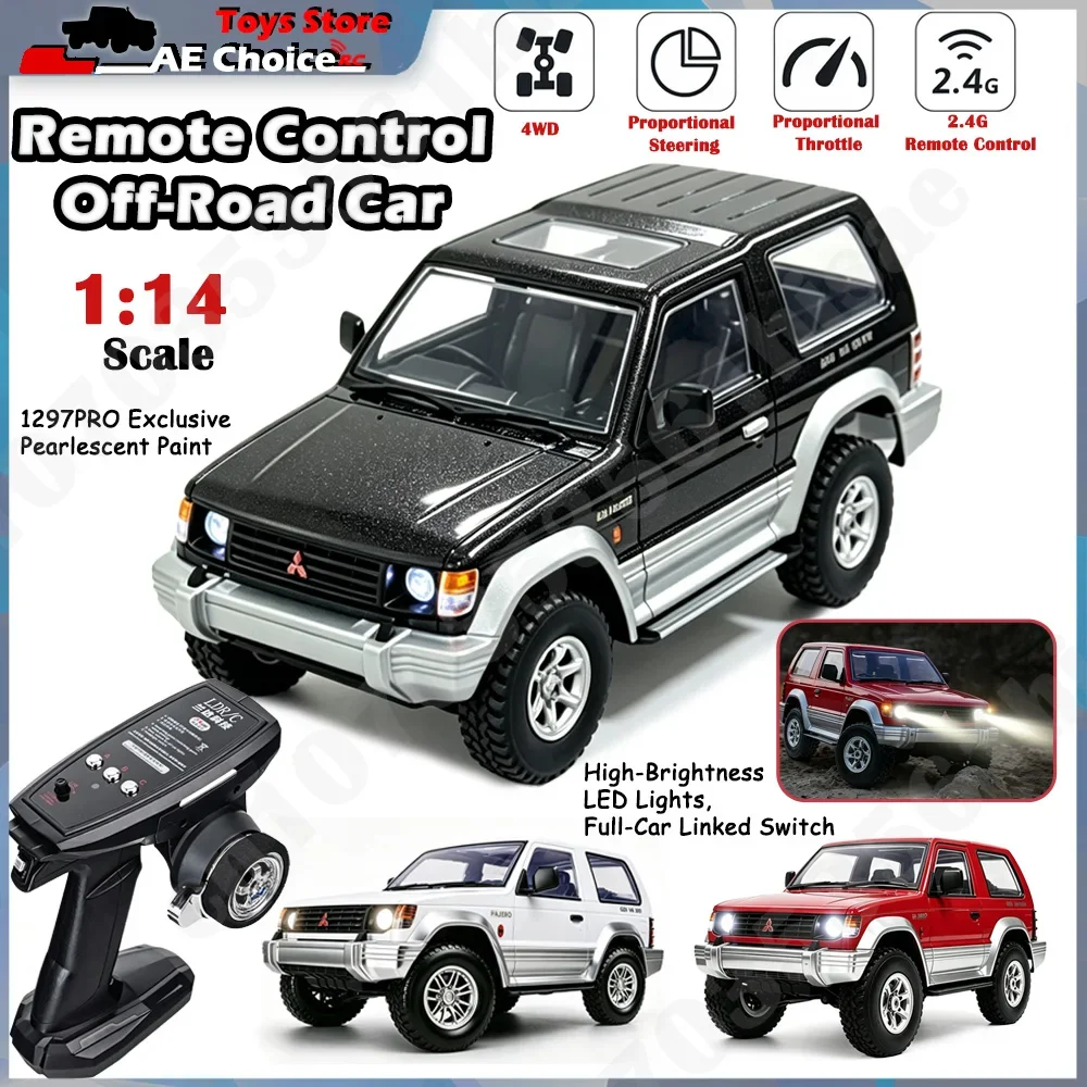 LDRC LD1297PRO LD1297S 1/14 4WD RC Crawler Brushless Brushled 2.4G Off-Road Climbing Car Metal CVD Shaft Simulation Model Toys