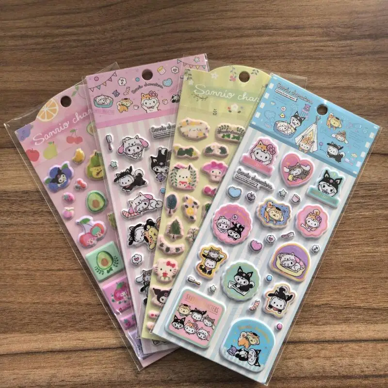 

4Pcs Cartoon Little Twin Star 3D Bubble Stickers Creative Cute Pachacco Account Diy Material Decorative Stickers Student Rewards