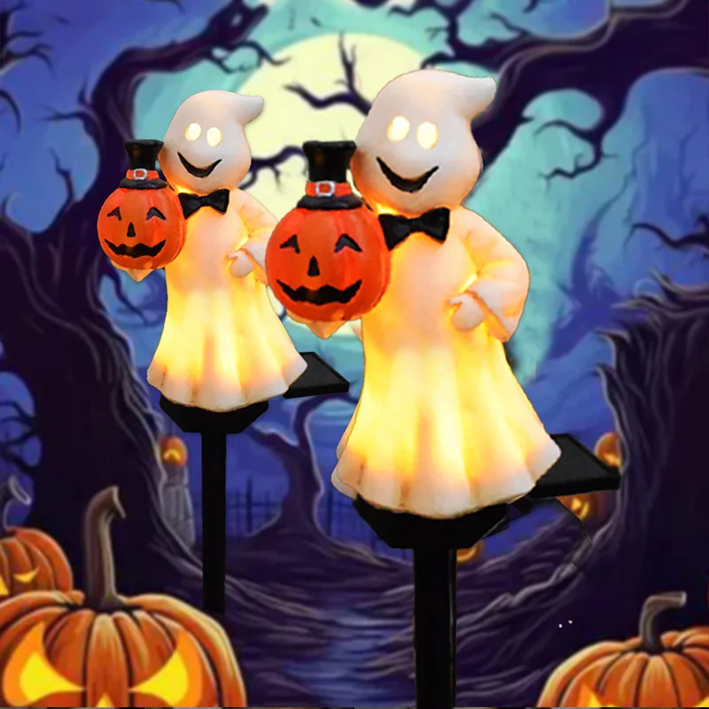 Obrázek 4: Halloween solární tykev lehký outdoorové vodotěsný duch slavnost atmosféra dekorace LED trávník lanterna pro sad ráhno patio
