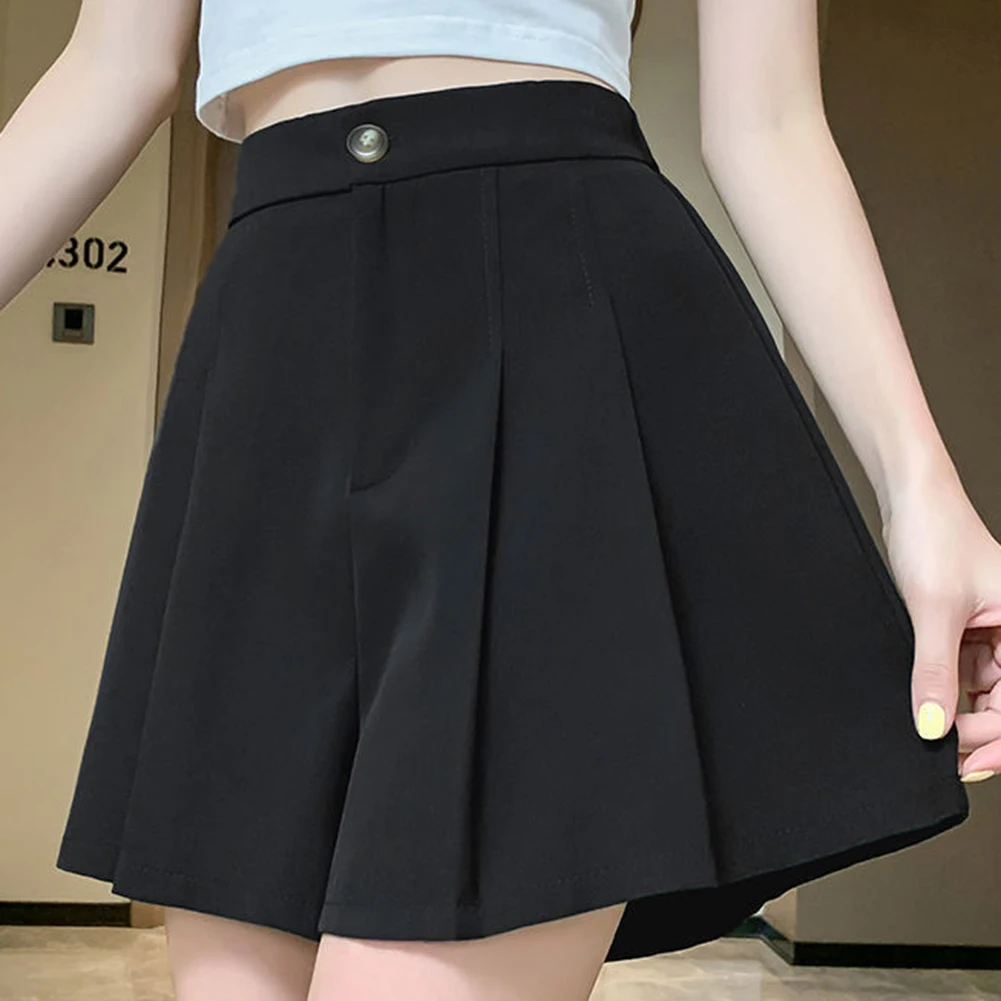 Shorts Casual Korean Fashion Office Lady Elegant Temperament Patchwork Pleated Solid Color Women's Clothing