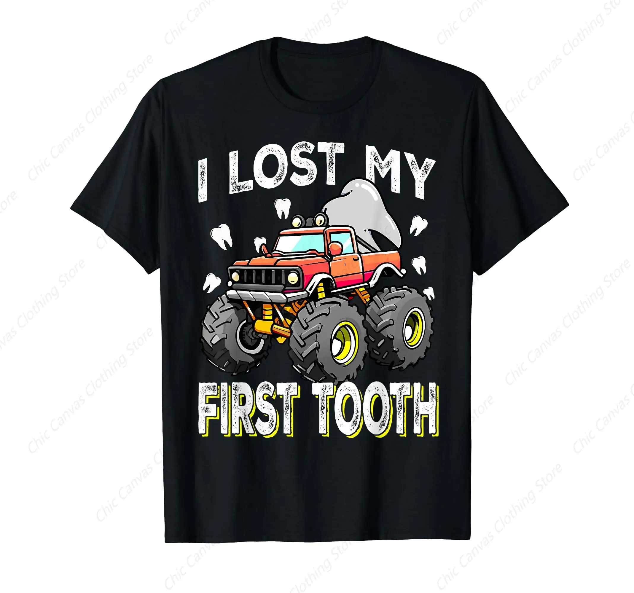 

Monster Truck Loaded First Tooth Fun Printed Shirt For Me Lost My First Tooth T-Shirt Cotton Cool T Shirt