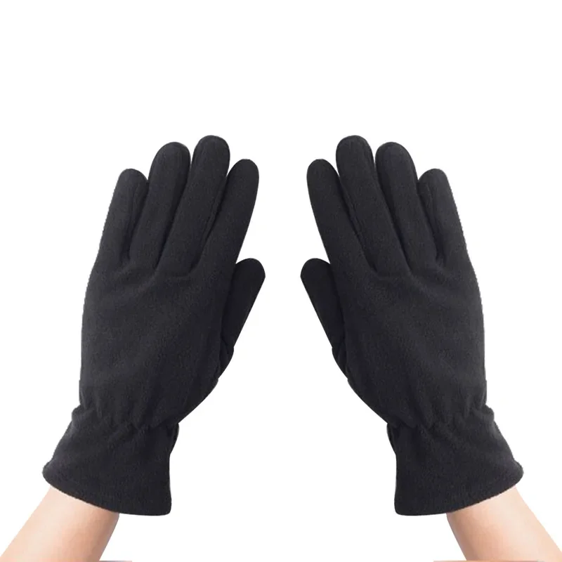 2023 Herren Winter handschuhe solide Frauen Outdoor Polar Fleece verdicken warme kalte Handschuhe Motorrad Radfahren Handgelenk Handschuh schwarze Fäustlinge