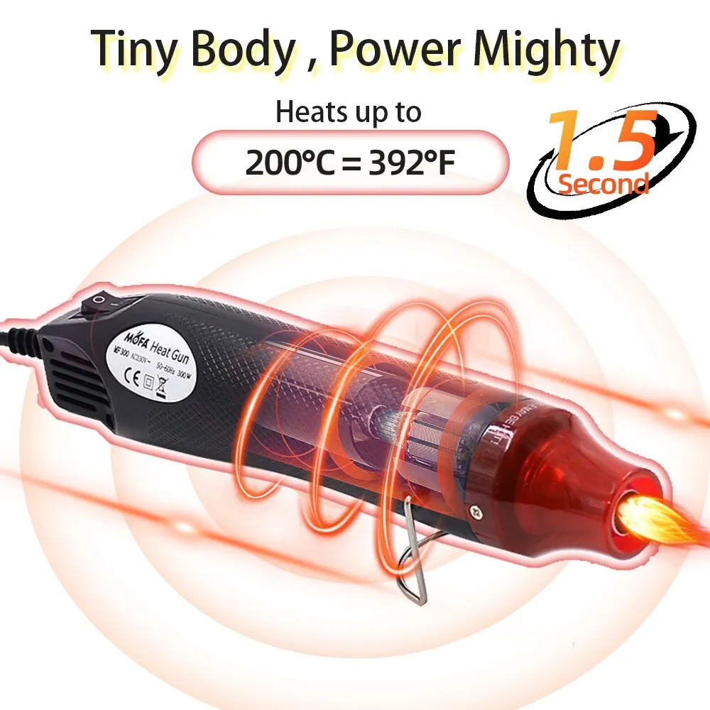 1pcs 220V súng không khí nóng DIY hàn nhiệt độ Blower Gun điện nóng Máy Sấy Mini nhiệt súng cho hàng thủ công thu nhỏ ống bọc