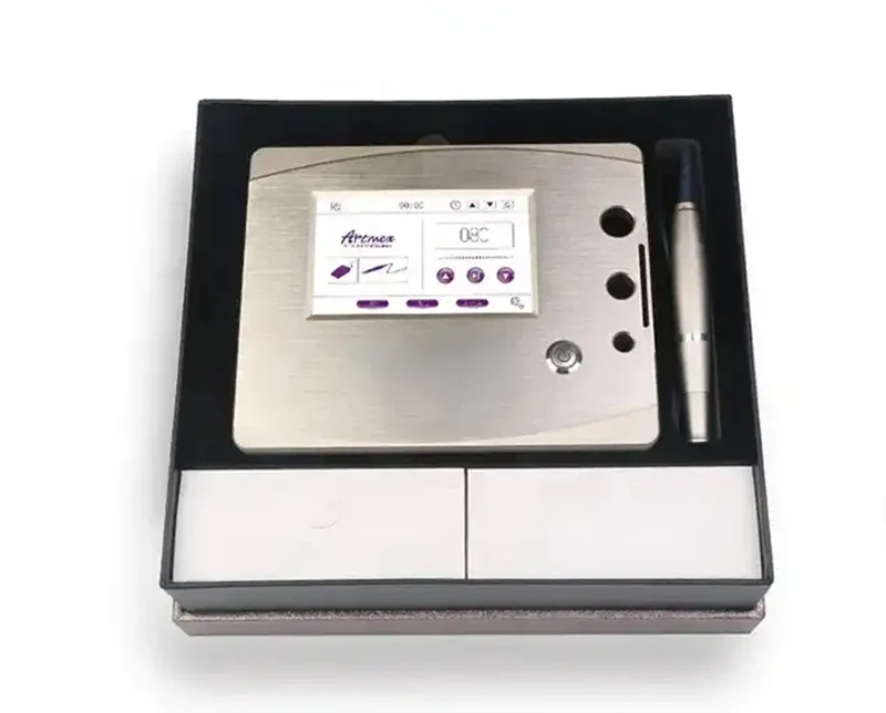 Professional champagne gold rotary tattoo Digital Permanent Makeup Machine artmex V7 dr pen with 12 needle head for skin care