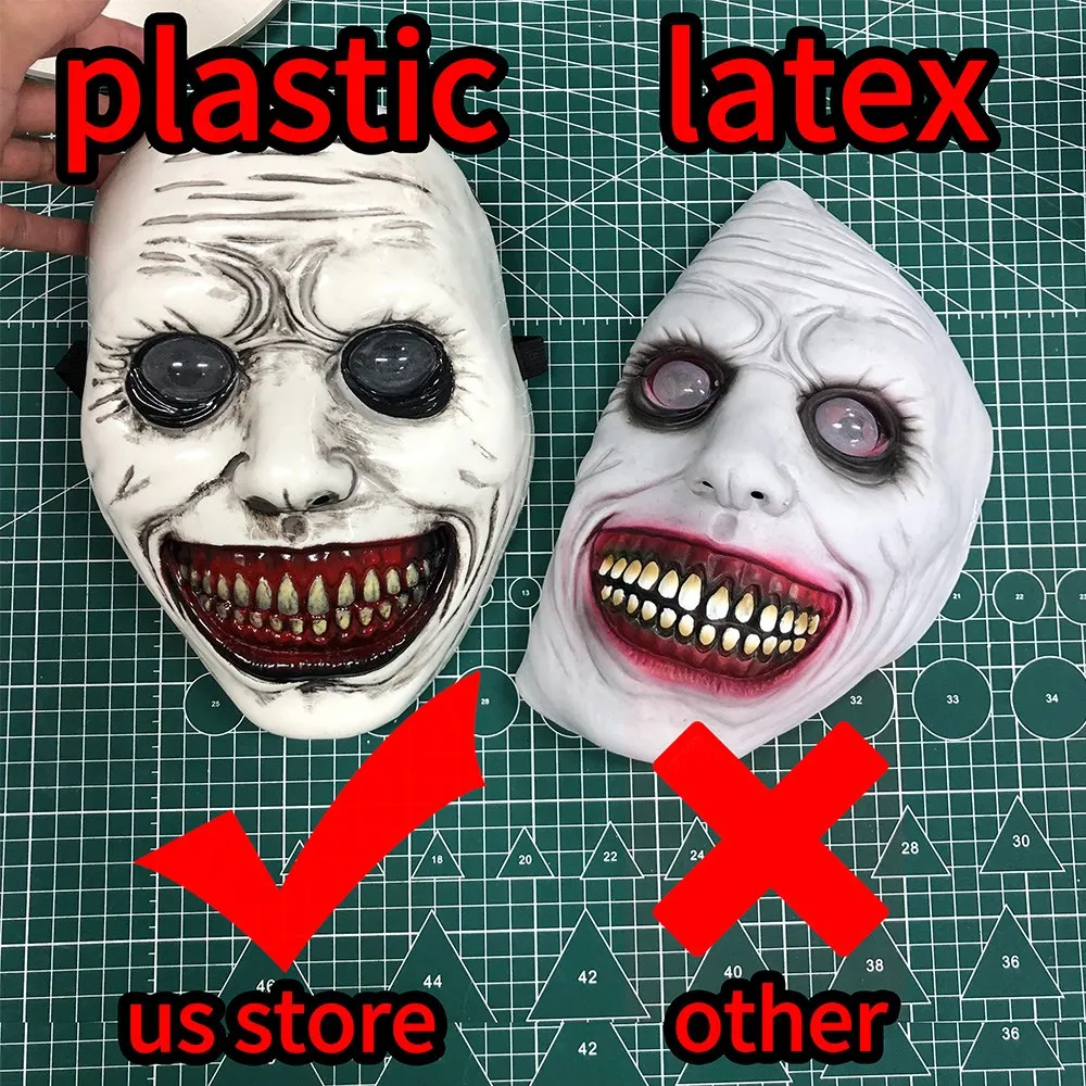 Horror The Exorcist Smiling Face Demon Mask Cosplay Evil Creepy Ghost Skull Plastic Masks Halloween Carnival Party Costume Props