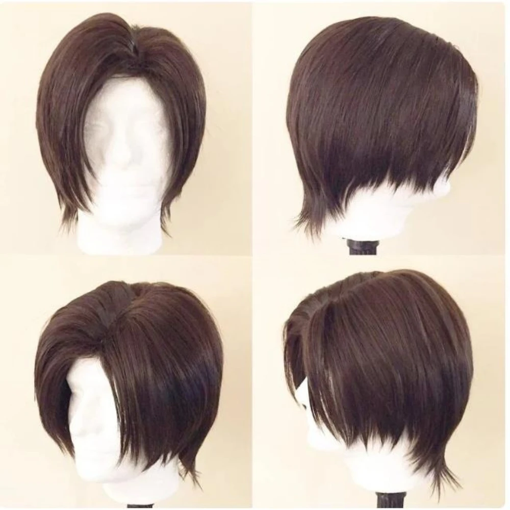 Re9 REQ Leon Cosplay Wig Men Evil Requiem Leon Reon Scott S. Kennedy Halloween Game Roleplay Nature Wig Hair Heat Resistant Wigs