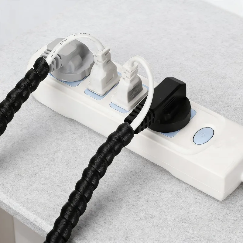 Cable Management Sleeve Spiral Cable Wrap Insulation Sleeves Wound Flexible Wire Organizer Wire Winding Cord Protectors Covers