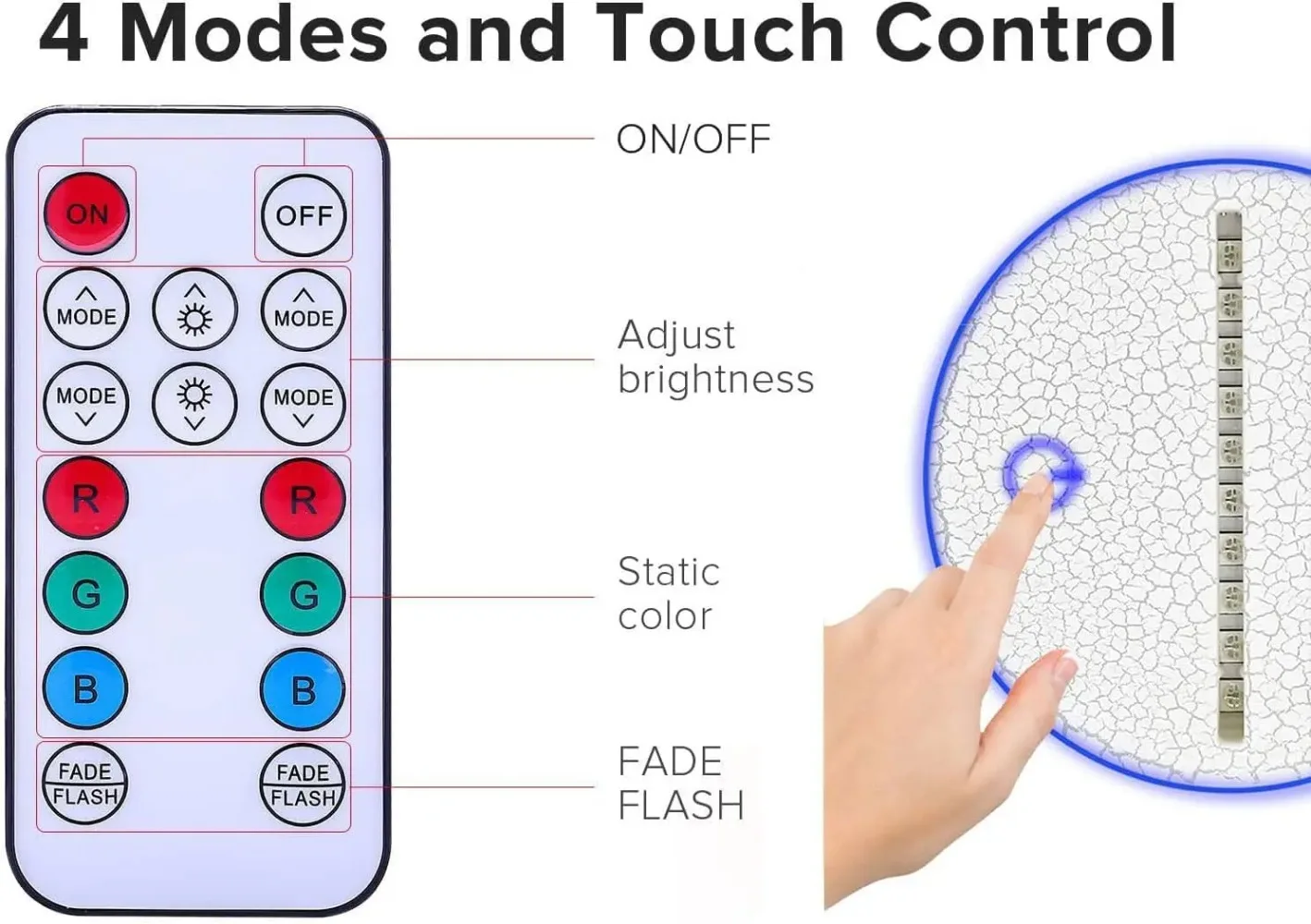 ليلو وستيتش لونين ضوء الليل ثلاثية الأبعاد الوهم LED ديكور المنزل للأطفال غرفة نوم مع ليلة عن بعد الولايات المتحدة الأمريكية ضوء هدية الكريسماس