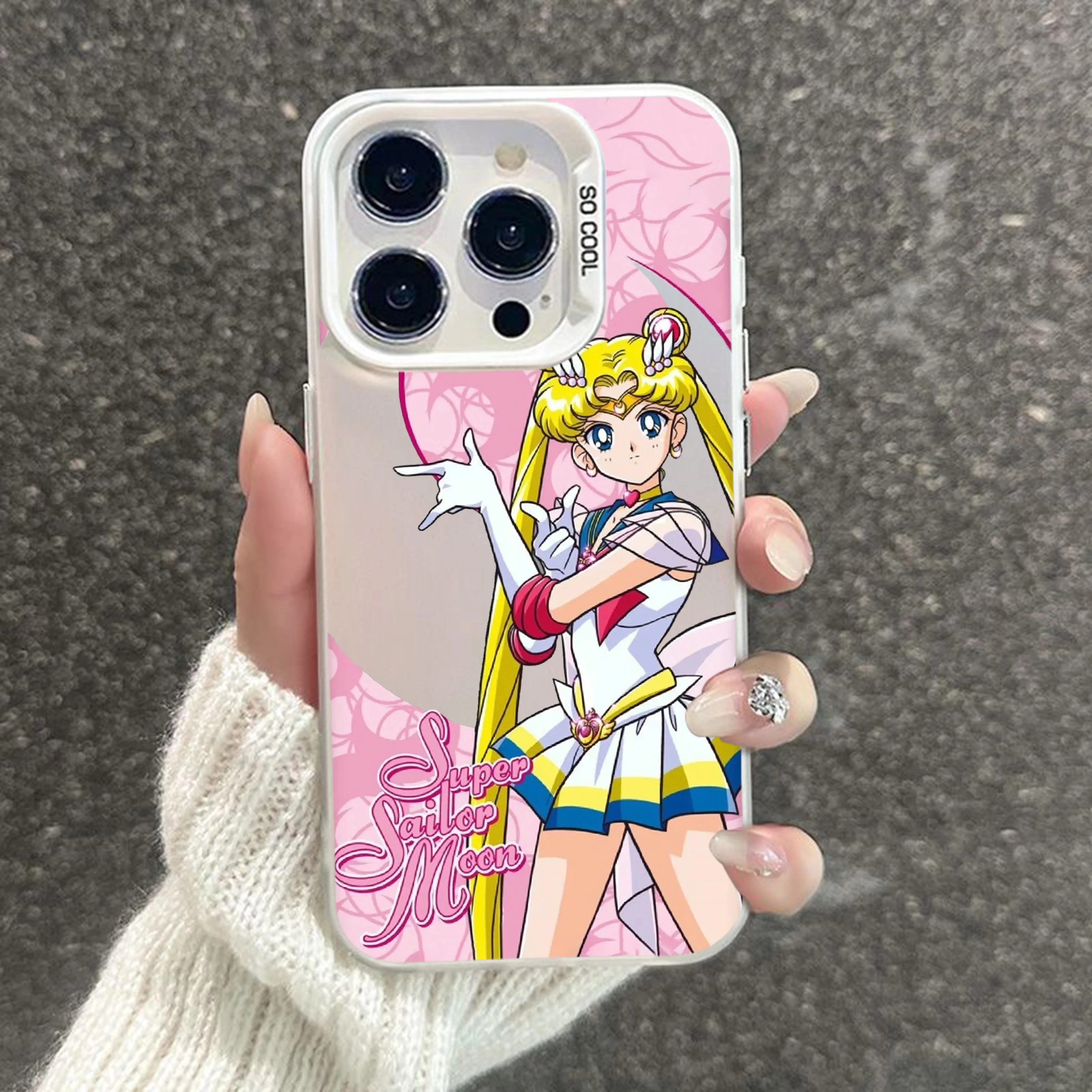 Cartoon Phone Case For S-Sailor Moons-iPhone 16 15 14 13 12 11 Pro Max X XR XSMAX 8 7 Plus Candy Matte Shockproof Back Cover