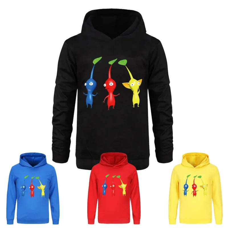 P-PikminS Hoodie Children Spring Autumn Kids Long Sleeve Coats Boys Pikmine Sweatshirt Girls Casual Clothes