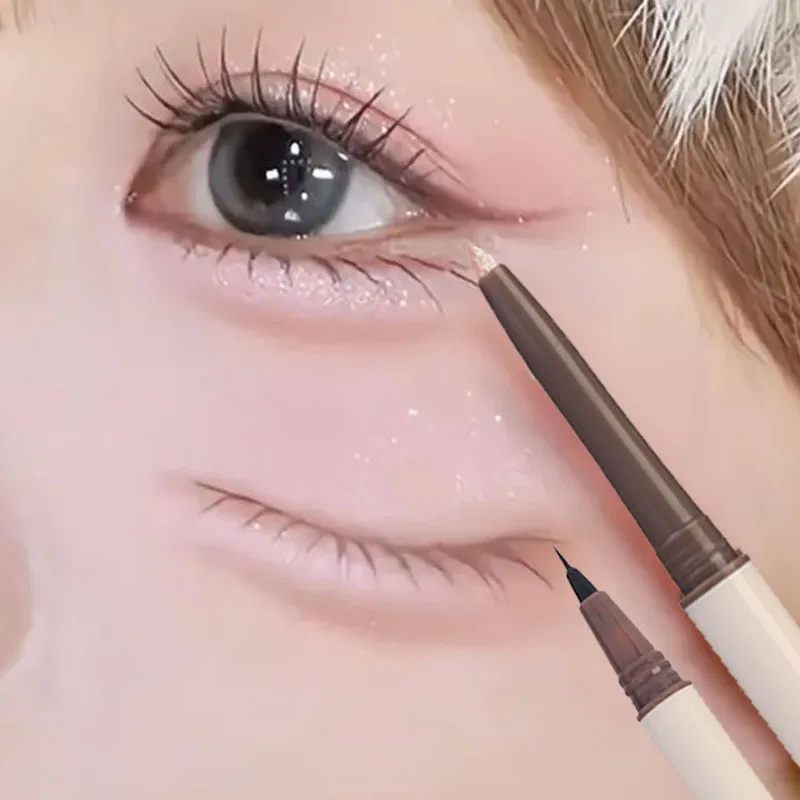 2in1 ماتي الكذب دودة القز هيغليغتر قلم ماكياج مقاوم للماء التجفيف السريع كحل فائقة غرامة الرموش السفلية قلم رصاص مستحضرات التجميل