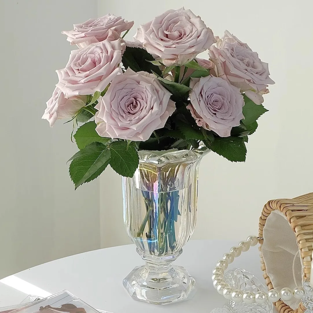 Retro Style Decorative Flowers Vase Floral Arrangement Dried Flower Pot Luxury rainbow Bunch Vases Bouquet for Wedding Events