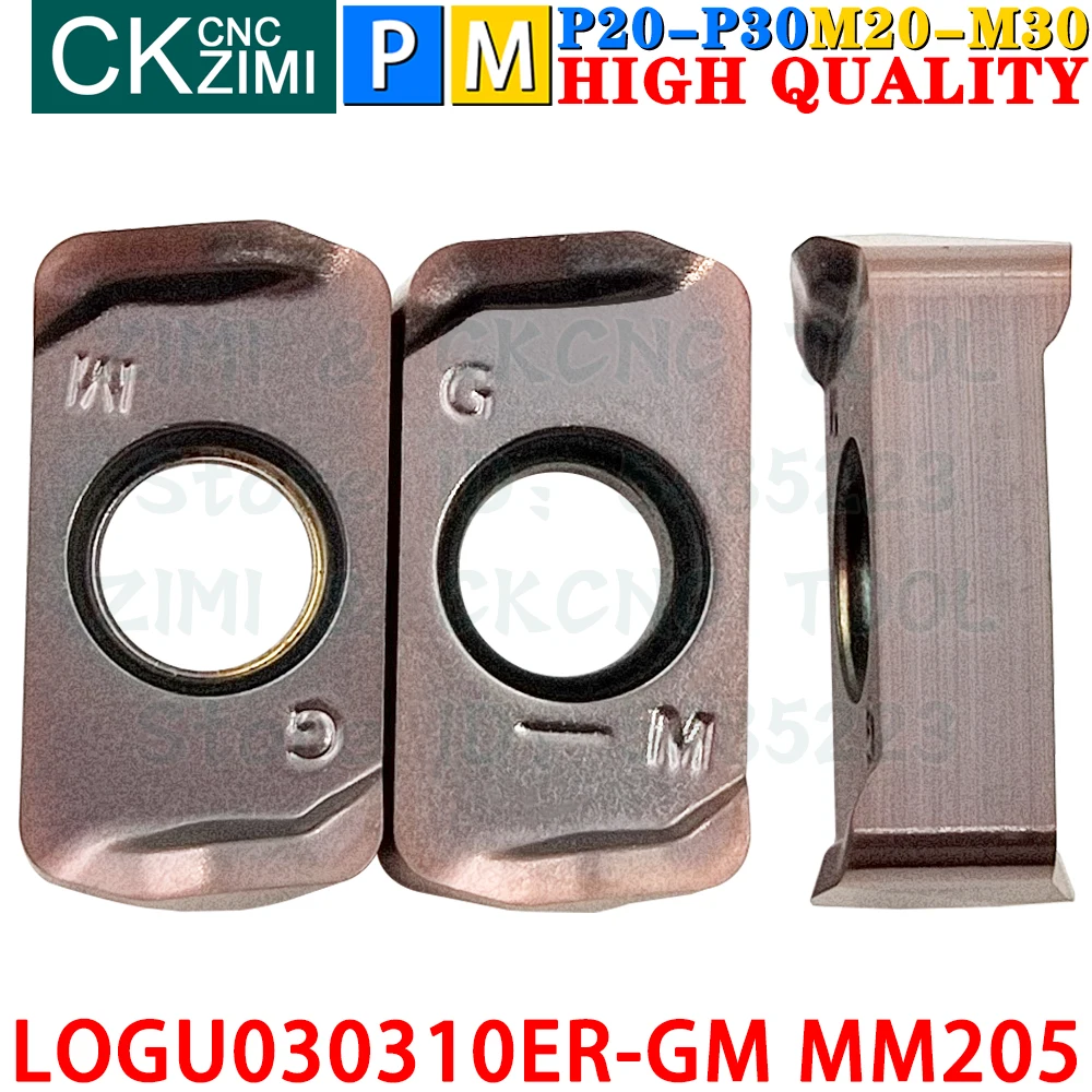 LOGU030310ER-GM MM205 LOGU 030310ER GM MM205 Carbide Inserts Fast Feed Milling Inserts CNC Metal Lathe Indexable Milling Tools