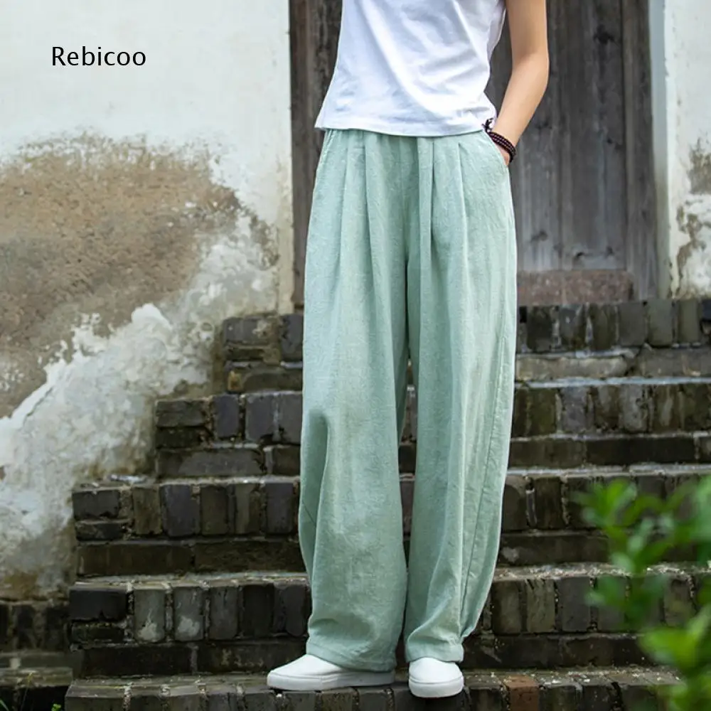 Elastic Waist Baggy Pants For Women Pleated Front Design Roomy Silhouette With Side Pockets For Commuting And Daily Going Out