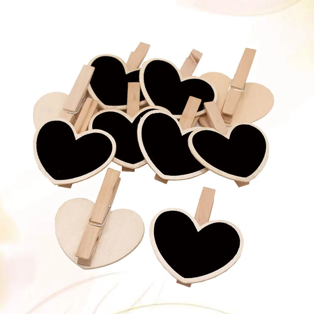 20 قطعة من لوحات رسائل السبورة الخشبية الصغيرة، مشابك قوية صديقة للبيئة لحفلات الزفاف، ديكور طاولة الدش #6