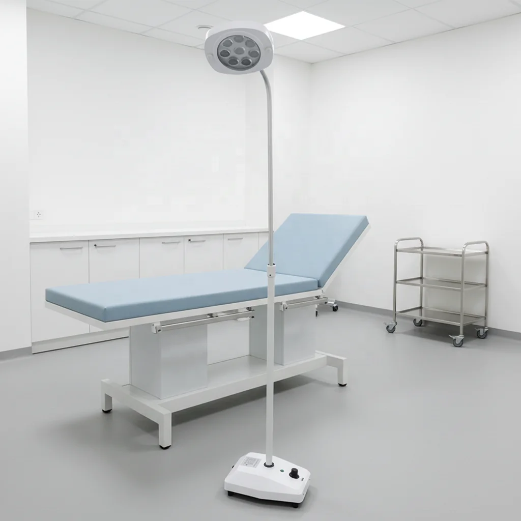 Standing Electric Veterinary Examination & Operating Light with LED Metal Construction Mobile & Flexible Adjustable Brightness