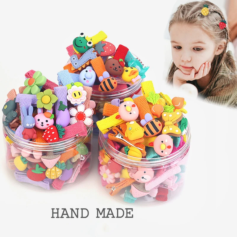 Exquisite All Lined Baby Accessories Girls Kawaii Animal Fruit Flowers Hair Clips Cute Headdress For Kids Toddlers Hair Pins