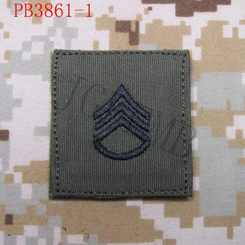 Embroidery Patch Insignia, Green Background, Black Design,