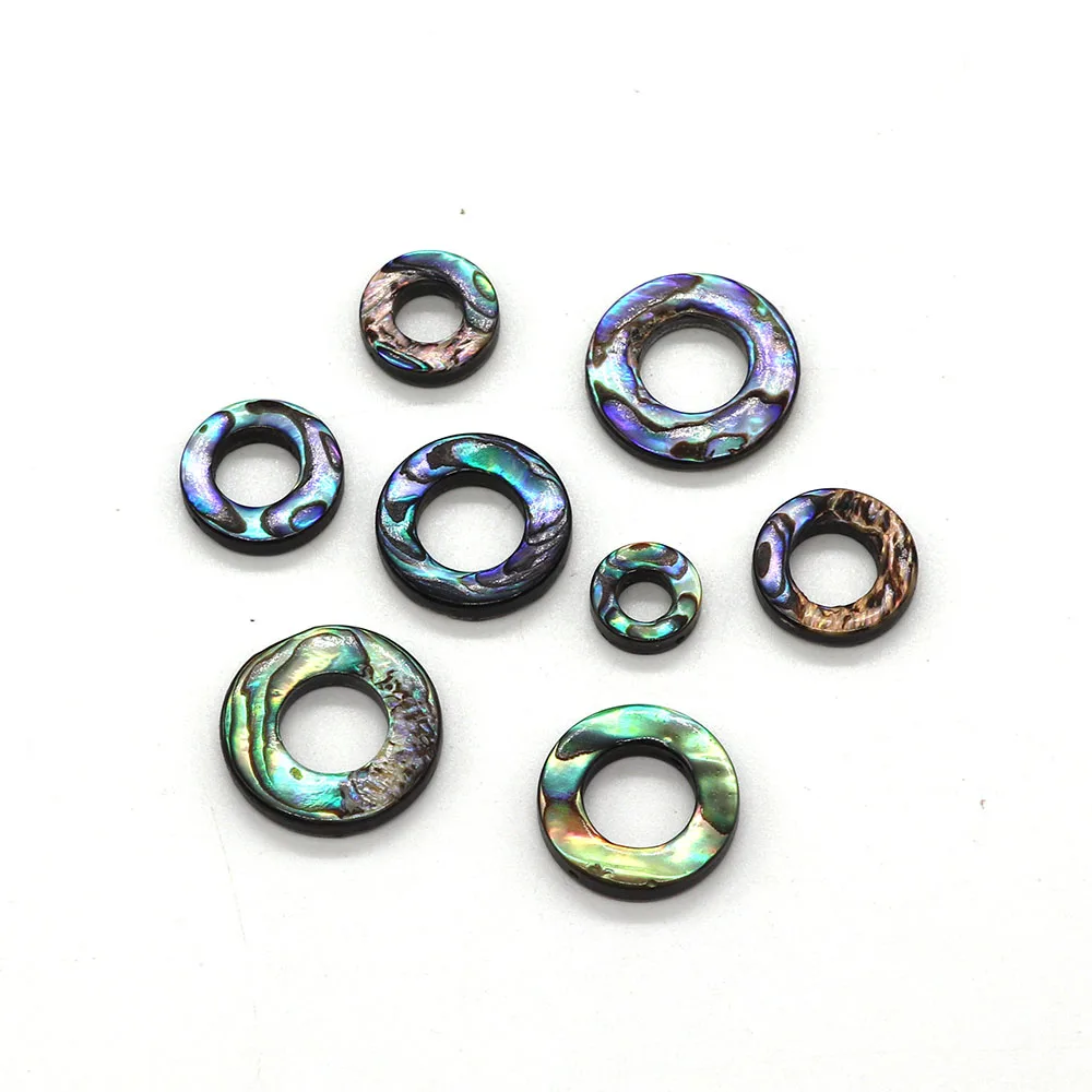 4Pcs Exquisite Natural Abalone Shell Ring Shape Beads 10-20mm Charm Jewelry Fashion DIY Necklace Earrings Bracelet Accessories