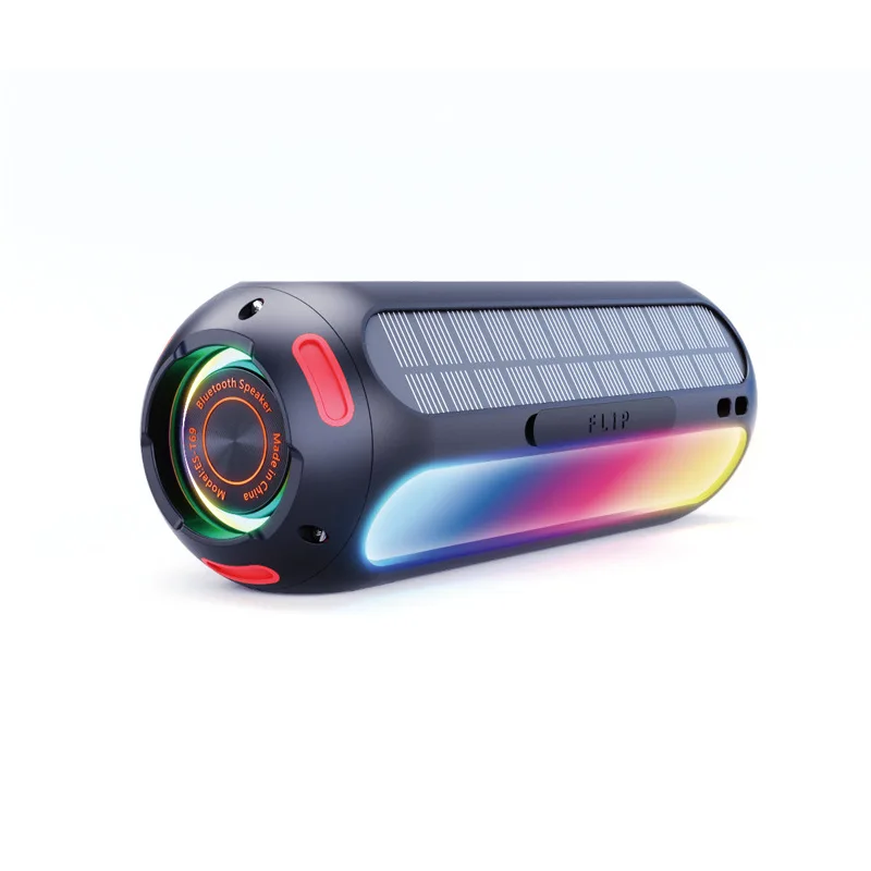 

20W Solar Bluetooth Speaker - IPX6 Waterproof, 5000mAh Magnetic Camping Speaker w/ RGB Lights & TWS Stereo