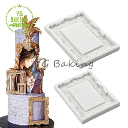 Dorica New Arrival 3 Size Vintage Frame Fondant Silicone Mold Cake Decorating Tools Kitchen Accessories Baking Sugarcraft Mould