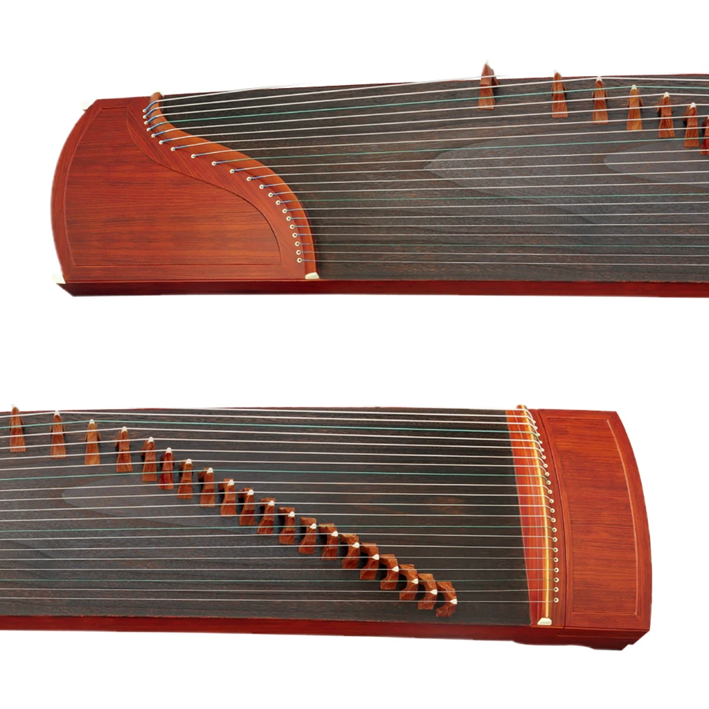 21 Strings Advanced Level Plain Surface Rosy Sandalwood Guzheng Instrument Chinese Zither W/Full Accessories
