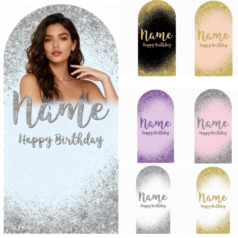 

Customized Double Sided Gold Silver Shiny Arch Backdrop Cover for Kids Birthday Party Baby Shower Decoration Background Photo