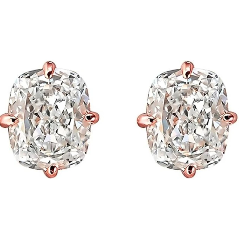 Huitan Women Stud Earrings Gold Color Inlaid Big White CZ Simple Style Party Daily Accessories Fashion Versatile Wedding Jewelry image 6