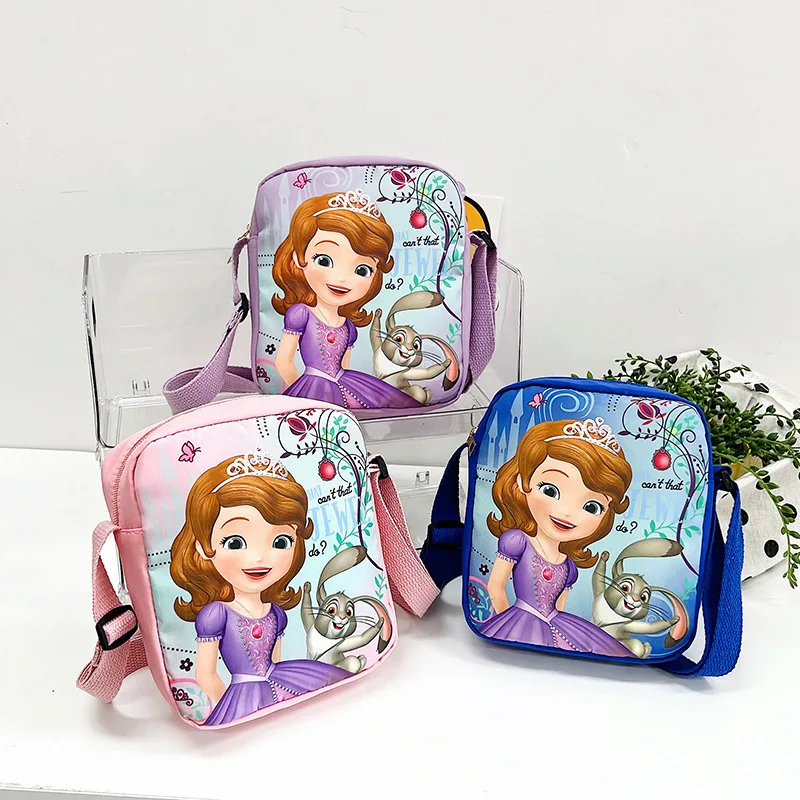 Disney Messenger Bag Cartoon Frozen Princess Shoulder Bag for Boys Girls Outdoor Crossbody Bags Elsa Shoulder Mobile Phone Bag