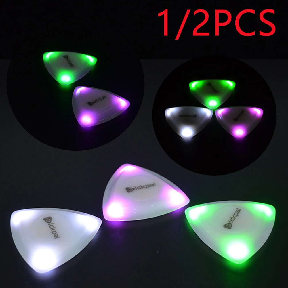 LED Luminous Guitar Pick Food-Grade Plastic Guitar Touch Luminous Pick With Three-Color Light Option Musical Stringed Instrument