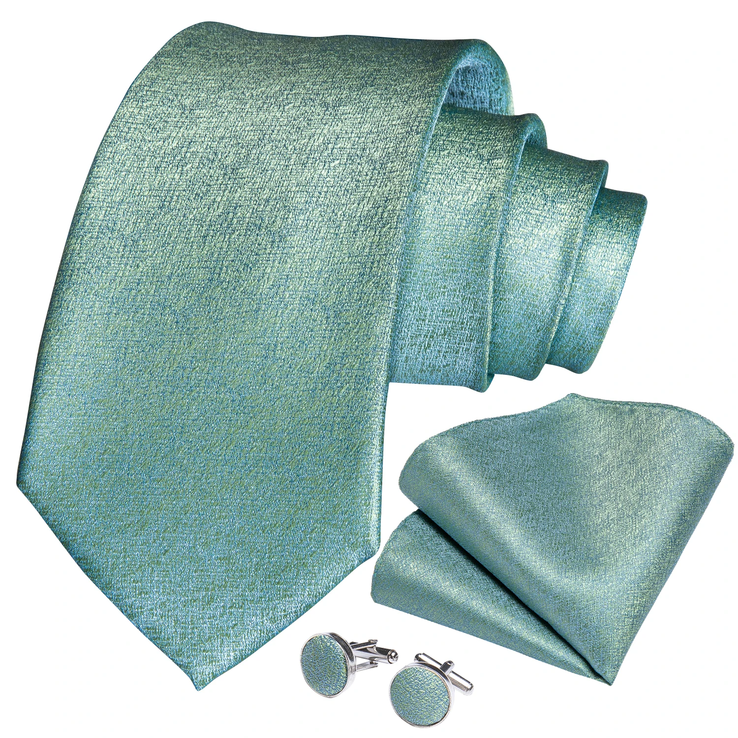 Plaid Solid Gren Glitter Mens Silk Tie Set Wedding Neck Tie Pocket Square Cufflinks Brooch Pin Men Accessories Gift Gravata