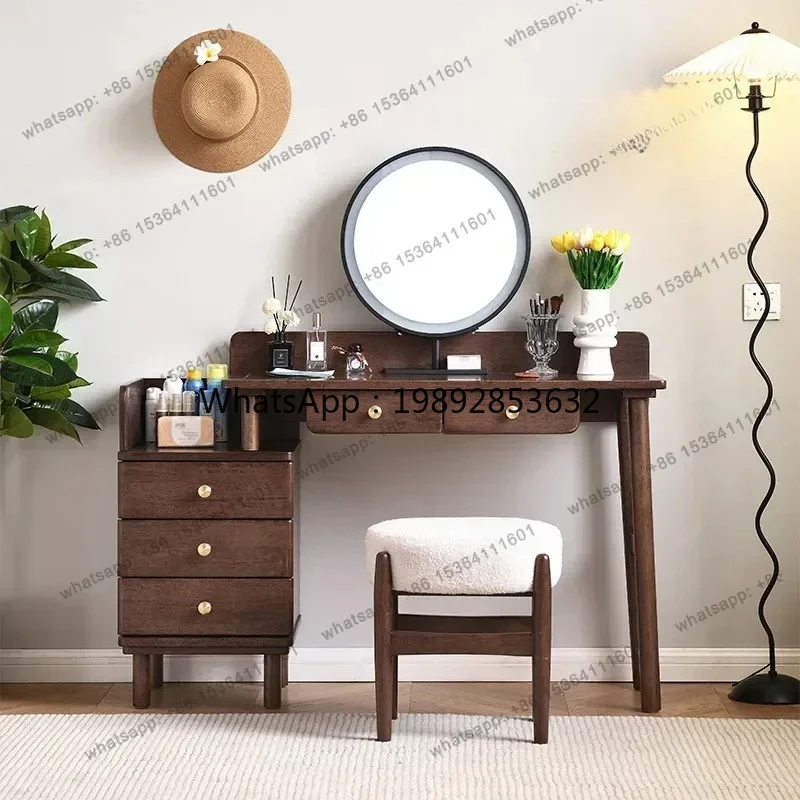 W2 Vintage Wooden Dressing Tables Stool Organizers Storage Dressers Bedroom Makeup Vanity Table