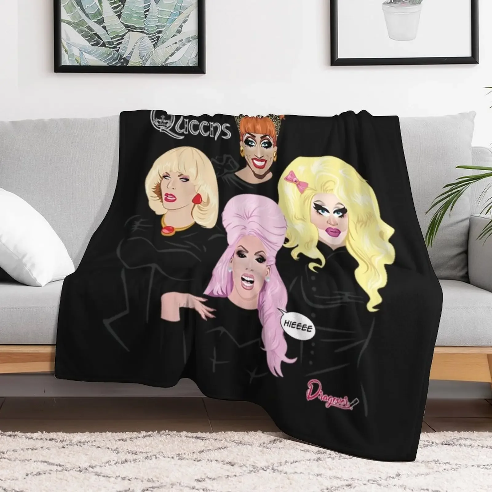Rupauls Drag Race T-ShirtQueens from Drag Race Throw Blanket Long Lasting Soft Plush Blanket for Daily Use