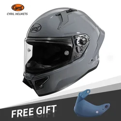 Casco de seguridad ligero para motocicleta, protector de cara completa, certificado por DOT, cómodo, doble visera, Cyril, transpirable, deportivo, Para Moto de calle