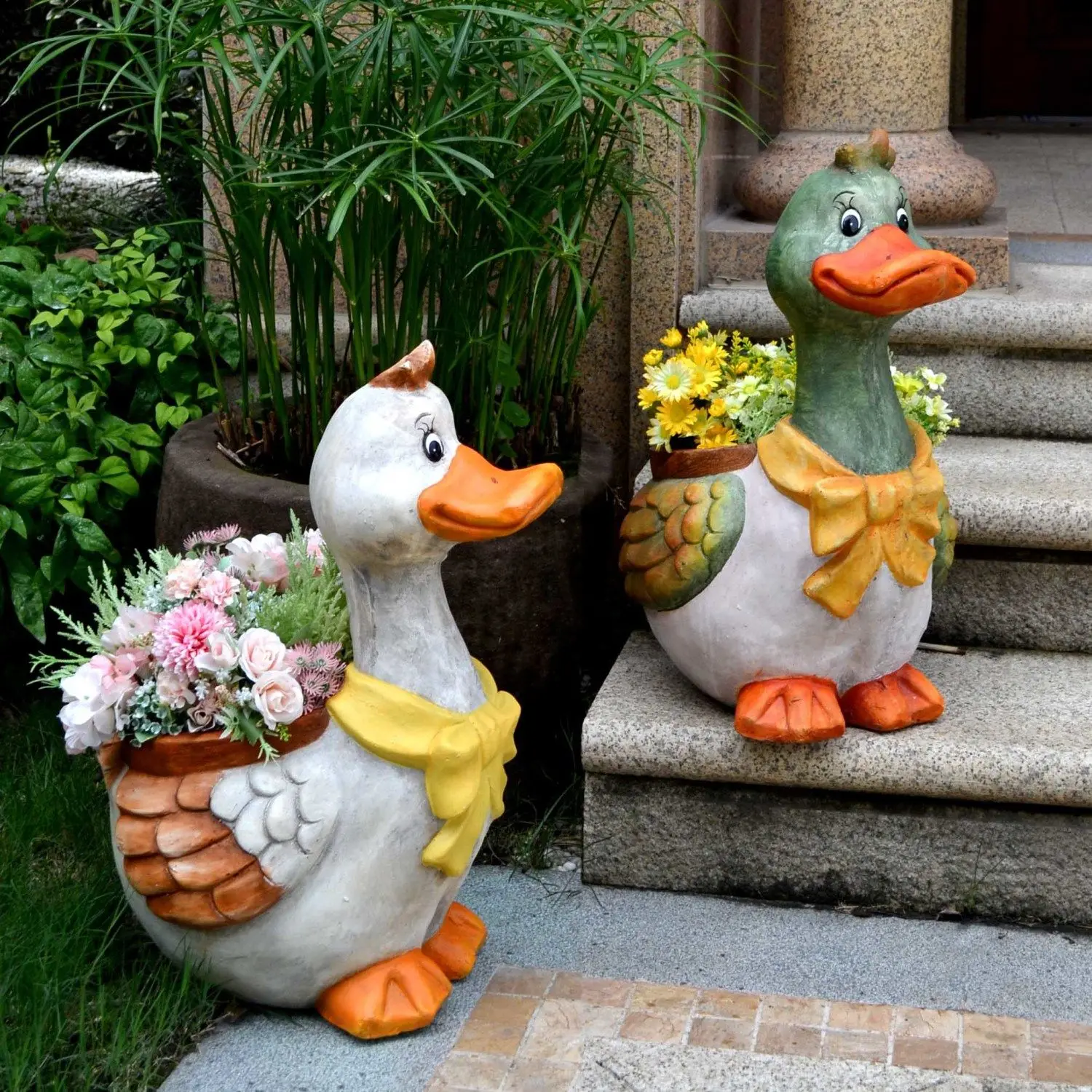 Crafts, Ducks, Outdoor, Living Room, Flower Pot, Villa, Garden, Garden, Courtyard, Arrangement, Art, Ornament