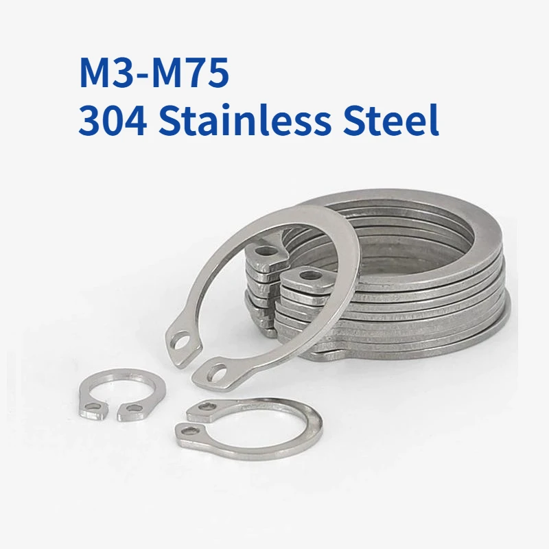 M3-M75 304 Stainless Steel GB894 C Type External Circlip Retaining Clip Ring Washer for Shaft