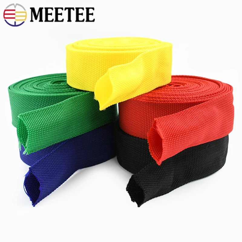 

5/10M 30mm Polyester Tubular Webbing Strap Double-Layer Luggage Bias Binding Pet Collar Safety Decorative Braid Band Accessories