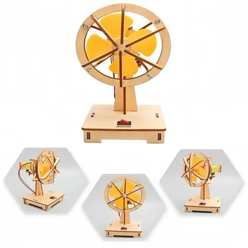 DIY Electric Shaking Head Fan Assembly Model Kit STEM Physics Science Experiment Handcraft Educational Student Creative Gift