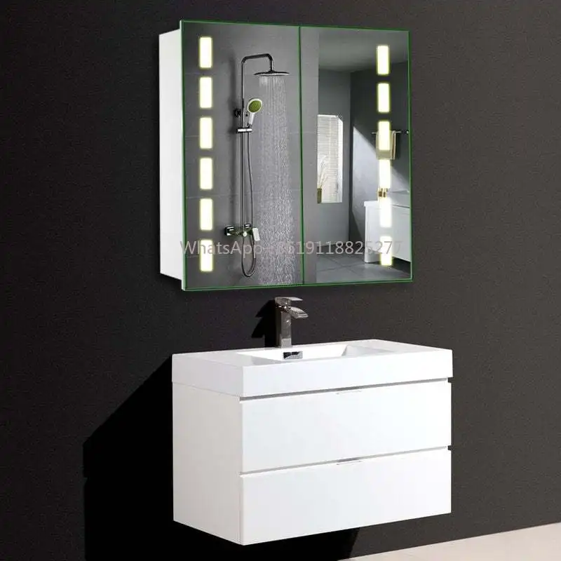 Set di mobili da bagno a parete con mobiletto a specchio da bagno galleggiante moderno opaco di lusso