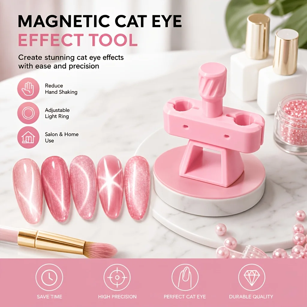 360° drehbares Katzenaugen-Magnetwerkzeug für Glasperlen-Nagelkunst, starkes Gel-Magnet, multifunktional, für Anfänger, Heimwerker, Nagelstudio-Werkzeuge – Detail 12