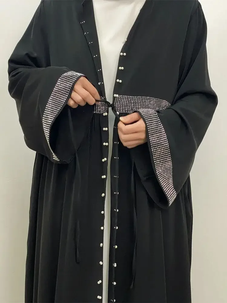 

Ramadan Eid Muslim Kimono Abaya Damen Dubai Turkey Islam Abayas For Women Long Beading Dress Kebaya Robe Femme Musulmane Kaftan